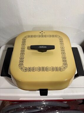 Sunbeam Yellow Electric Skillet with Black trim accents